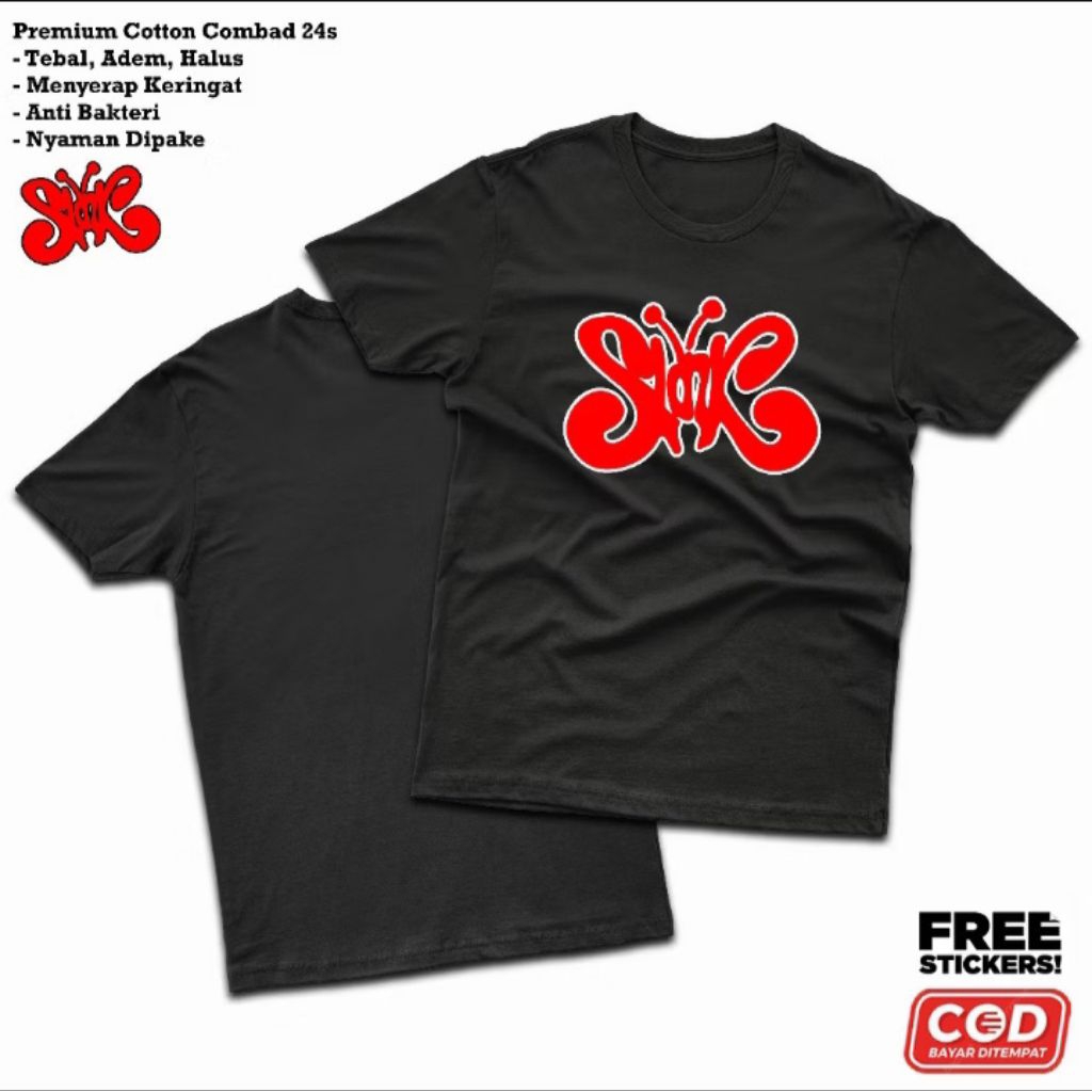 KAOS distro pria & wanita / Kaos musik T-shirt unisex Kaos  Slank streetwear hitam & putih edition c