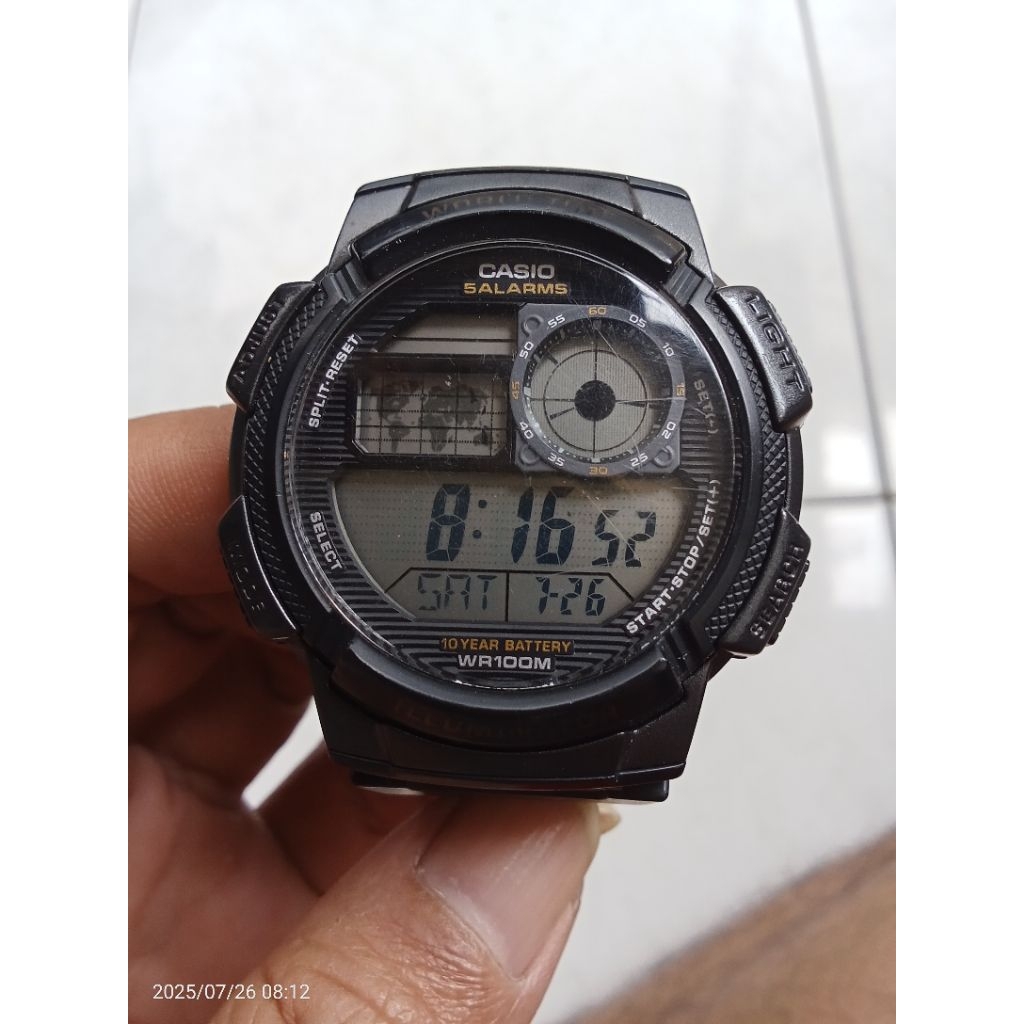 Jam CASIO AE-1000W illuminator black original