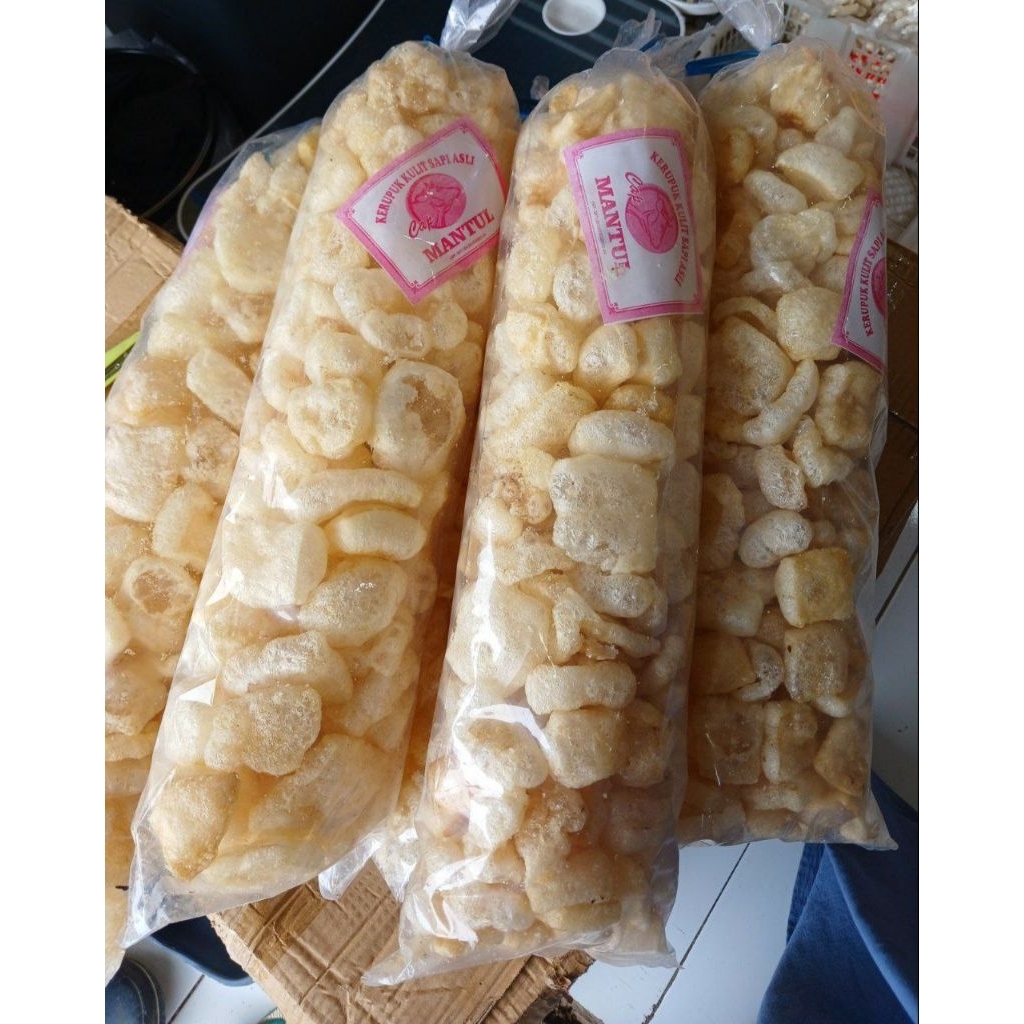 Rambak sapi ori khas solo merk MANTUL krupuk rambak