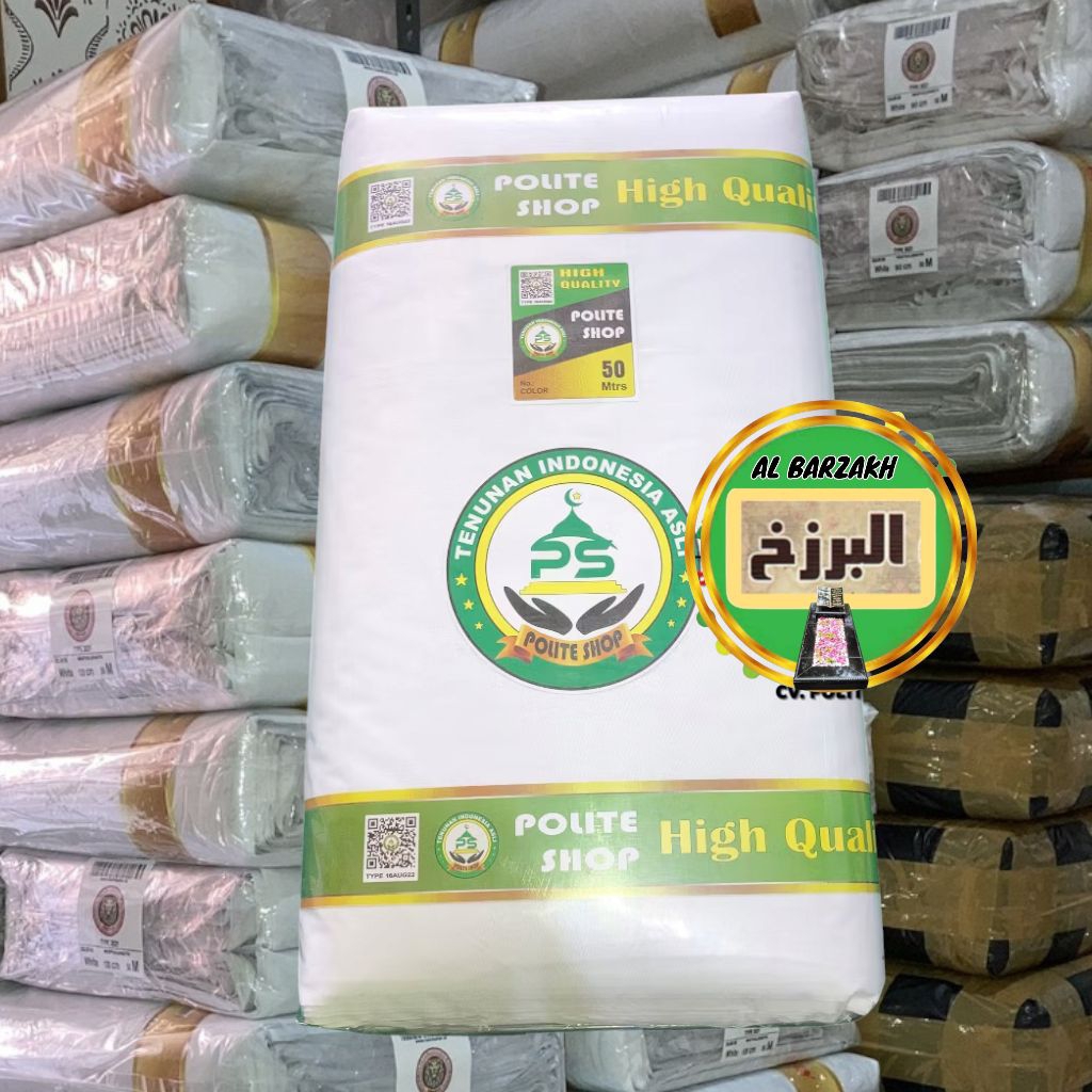 Kain Kafan Polite Shop 1 roll - Kain Kafan Lebar 90cm Panjang 50m - Kain mori kaci blacu
