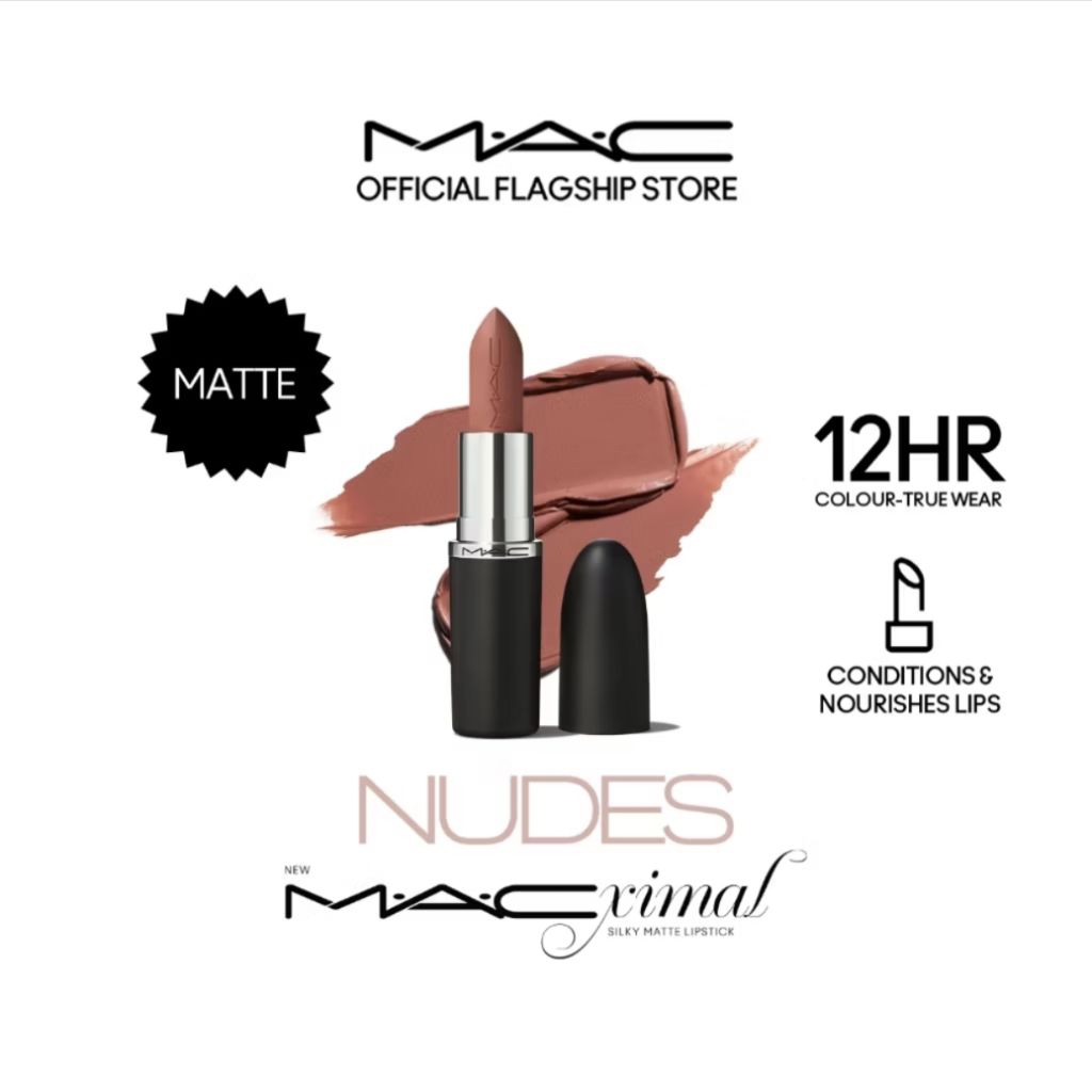 MAC MACXIMAL Silky Matte Lipstick Best Seller Tahan Lama (683 Cafe Mocha)