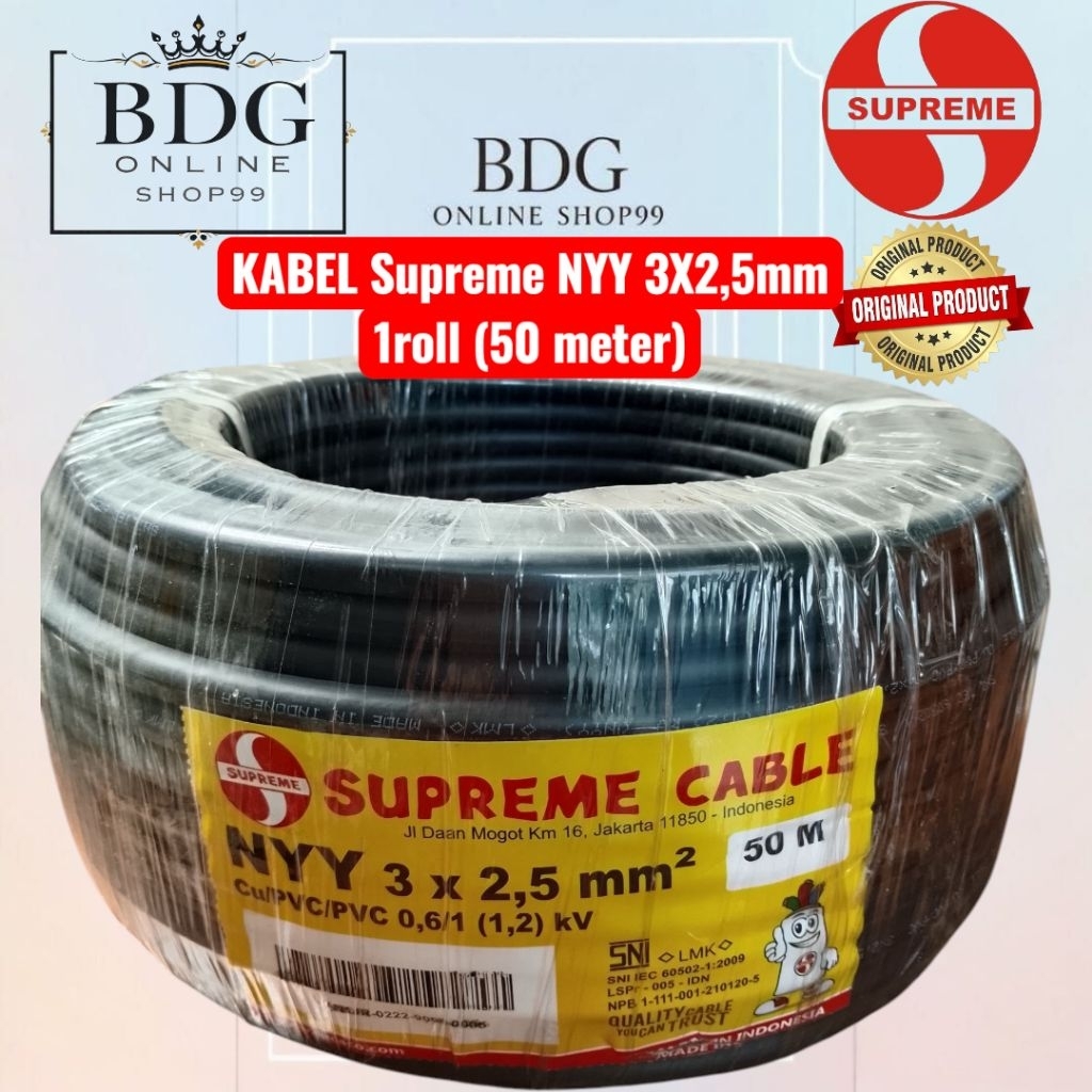 KABEL SUPREME NYY 3X2,5mm 1roll (50 meter) SUPREME NYY 3X2,5mm