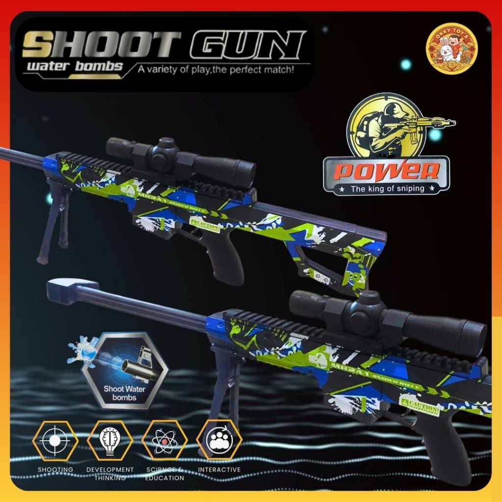 OKKY TOYS Tembakan Mainan Anak Shoot Gun Water Bombs Mainan Tembakan Sniper Gun Water Gel ShootGun