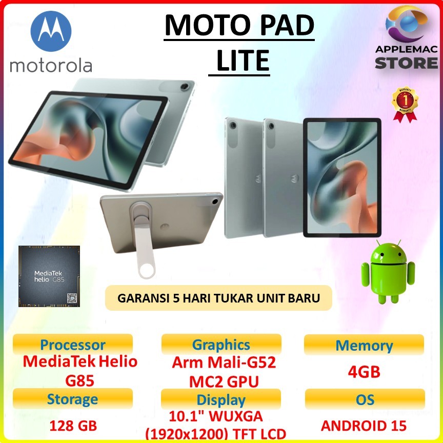 TABLET LENOVO MOTOPAD LITE 60 Mediatek Helio G85 - RAM 4GB / 128GB - 10.1" WUXGA 60Hz Touch 5100mAh 