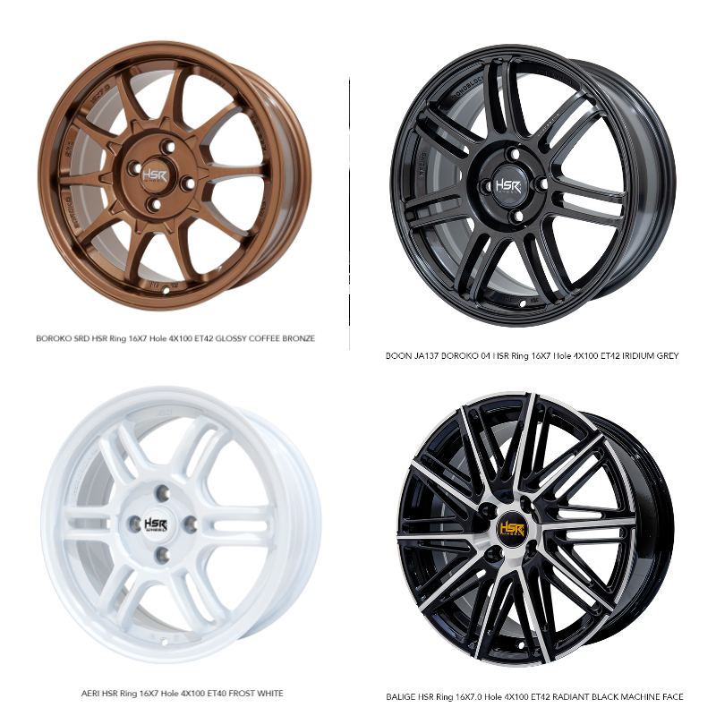 Pilihan Velg Mobil Ring 16 Lobang Baut 4 Pcd 4X100 Velg Racing JDM HSR Wheel Surabaya