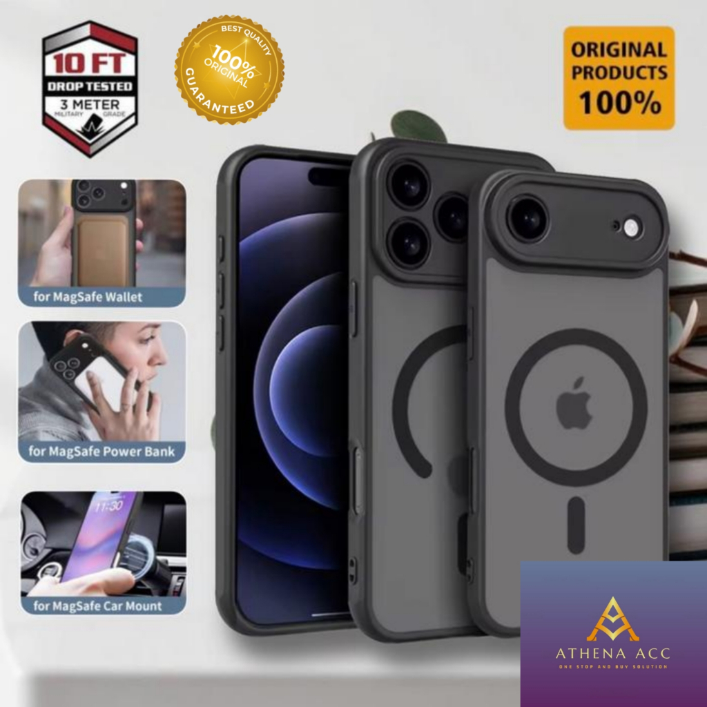 Case For Iphone 17 Pro Max Air Soft Hard Anti Yellow Magsafe Magnetic Clear Hybrid Black Dove MATTE 