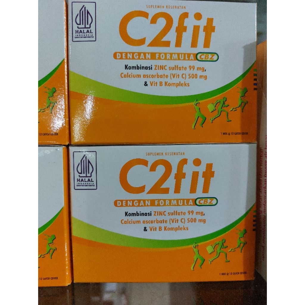 (C2fit) kombinasi vit C B komplek dan zinc.1box isi 12 strip.exp 2027