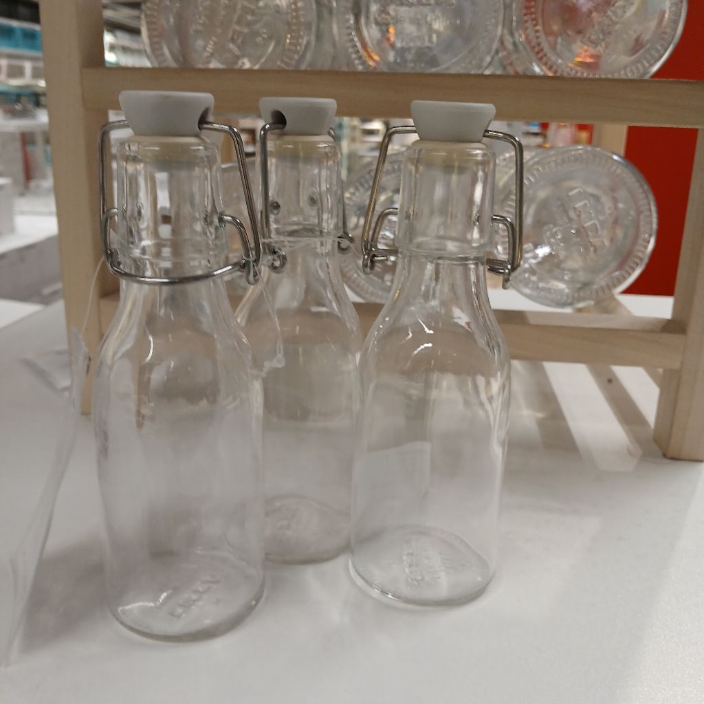 Botol kaca bening clear swing bottle 3pc 150ml mini bottle madu jus kopi free bubble wrap