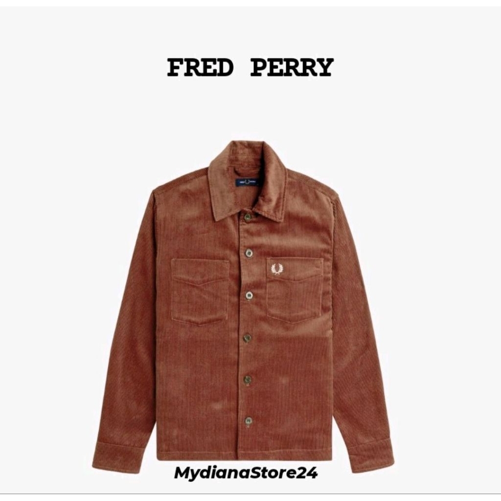 FRED PERRY - FRED PERRY CORDUROY OVERSHIRT - WHSK BROWN