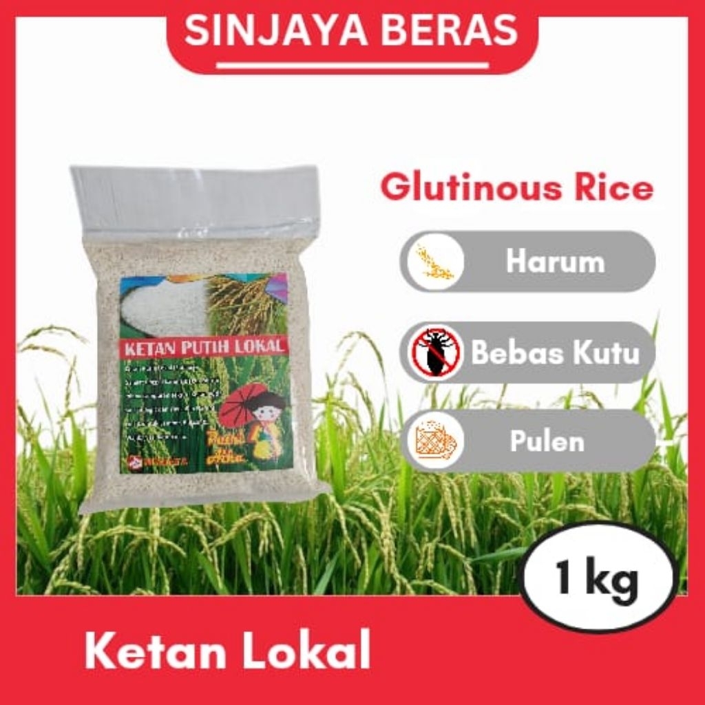 Beras Ketan Putih Lokal 1 Kg
