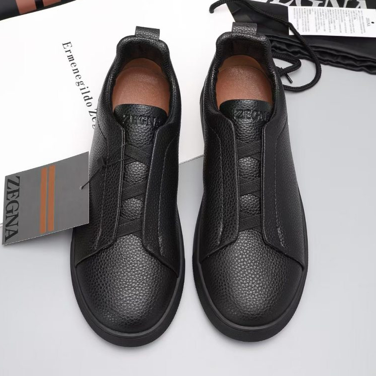 ZEGNA's new casual men's shoes, cowhide sports shoes, one foot flat sneakers