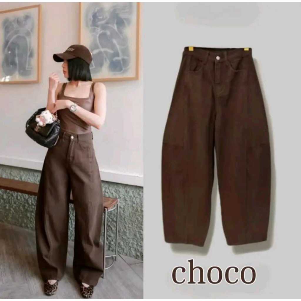 Barrel Jeans Jumbo 40-85 KG Celana Wanita Panjang leg curve baggy jeans korean putih retro vintage d