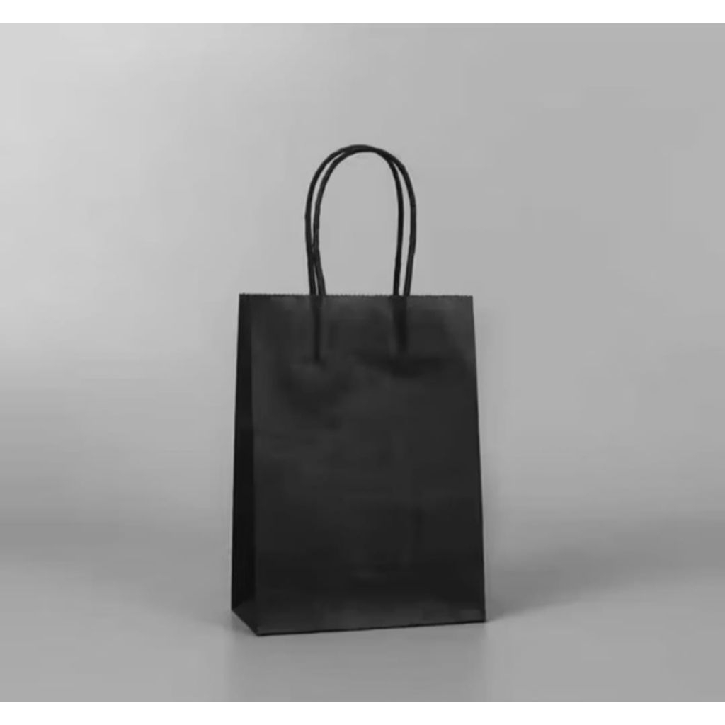 Paper Bag Hitam Souvenir Polos / Paperbag Gift Bag / Goodie Bag Tas Belanja