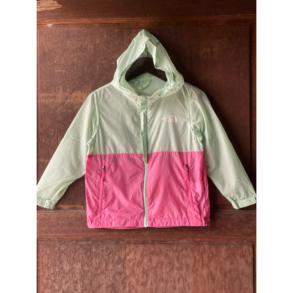 PRELOVED PL jeket runing running parasut pastel color block baby bayi anak branded TNF size 110