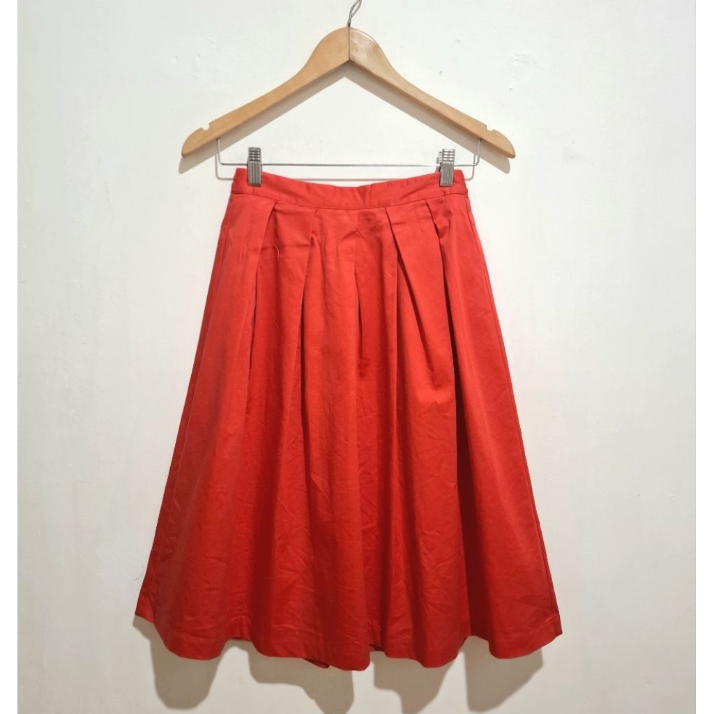 Skirt GU by UNIQLO Cotton Vermillion Red (M)