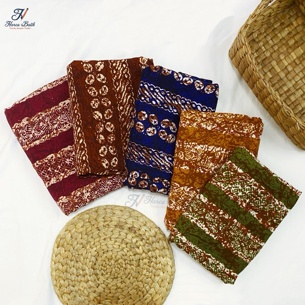 Kain Batik Cap Beberapa Warna - Batik Sunan Bahan Rayon Adem Buat Daster dan Pakaian Batik - Ukuran 