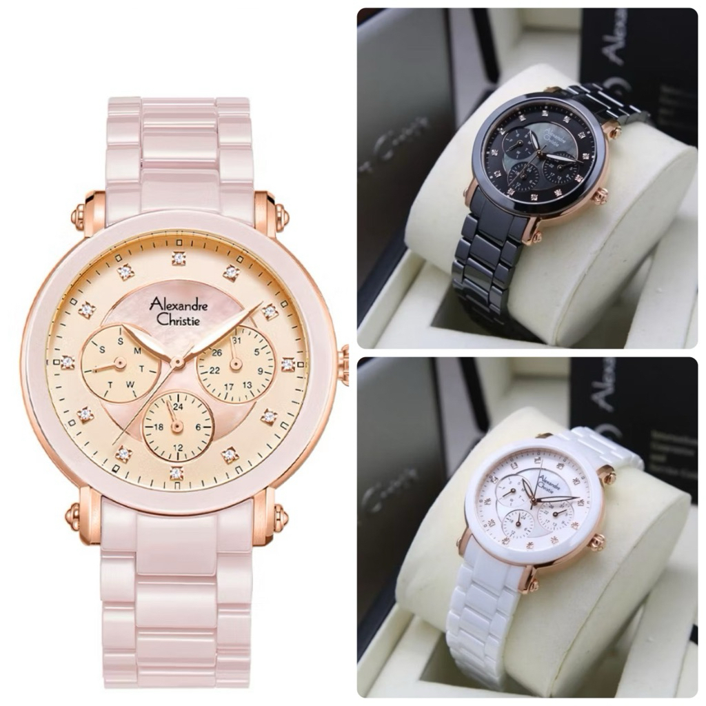 Jam Tangan Wanita Keramik Alexandre Christie Ac2377 Ac 2377