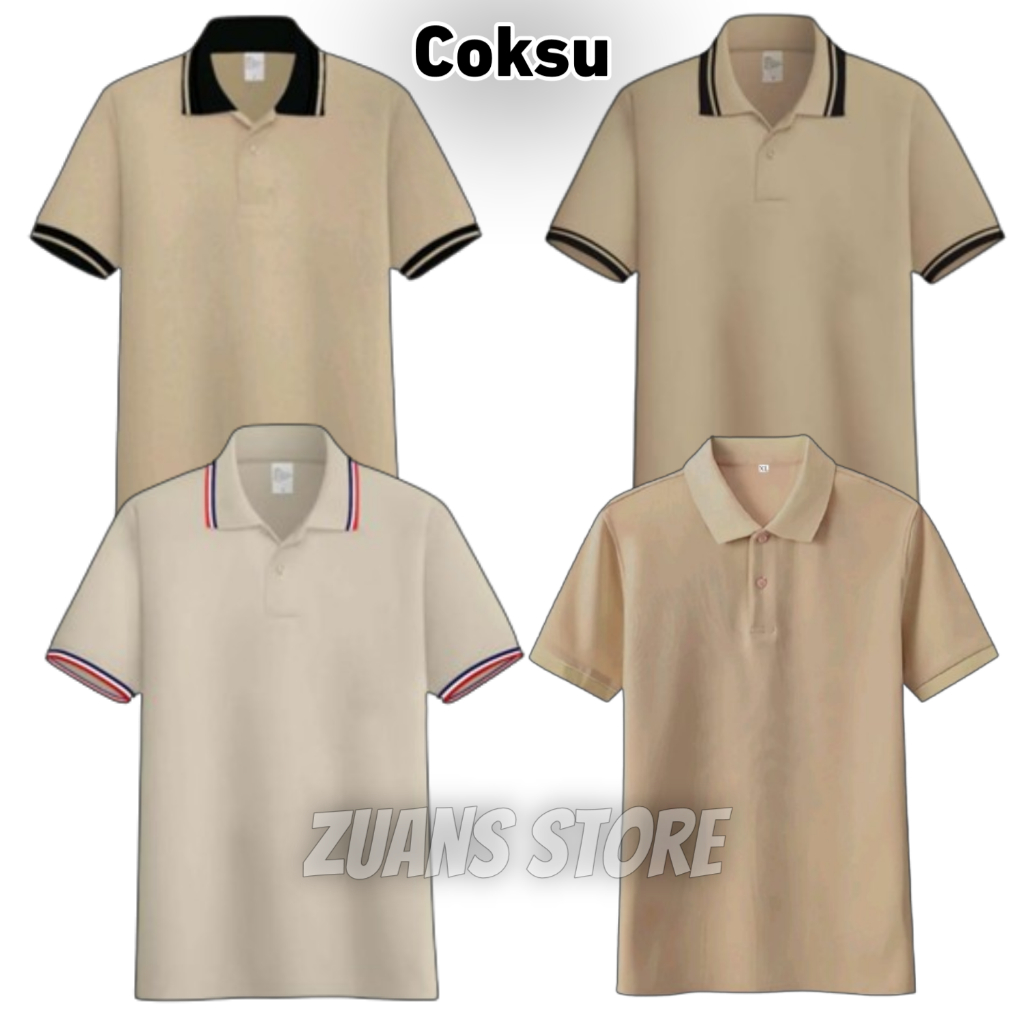 Kaos Polo Kerah Lengan Pendek/Kaos Seragam/Kaos Polos/Kaos Pria/Kaos Wanita/Kaos Polo COKSU