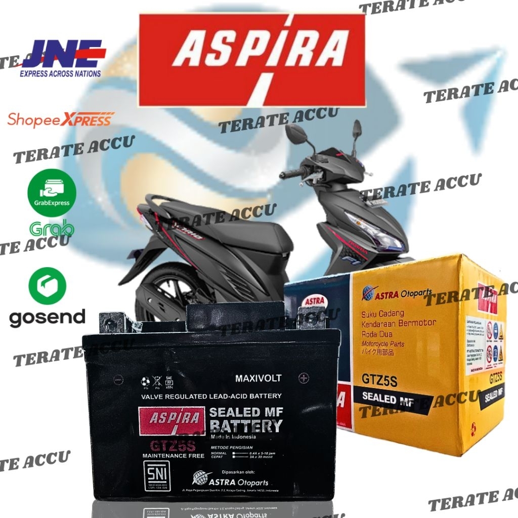 Aki Motor Full Kering Aspira Astra Otopart GTZ5S HONDA Vario 110 , Revo , Blade Original