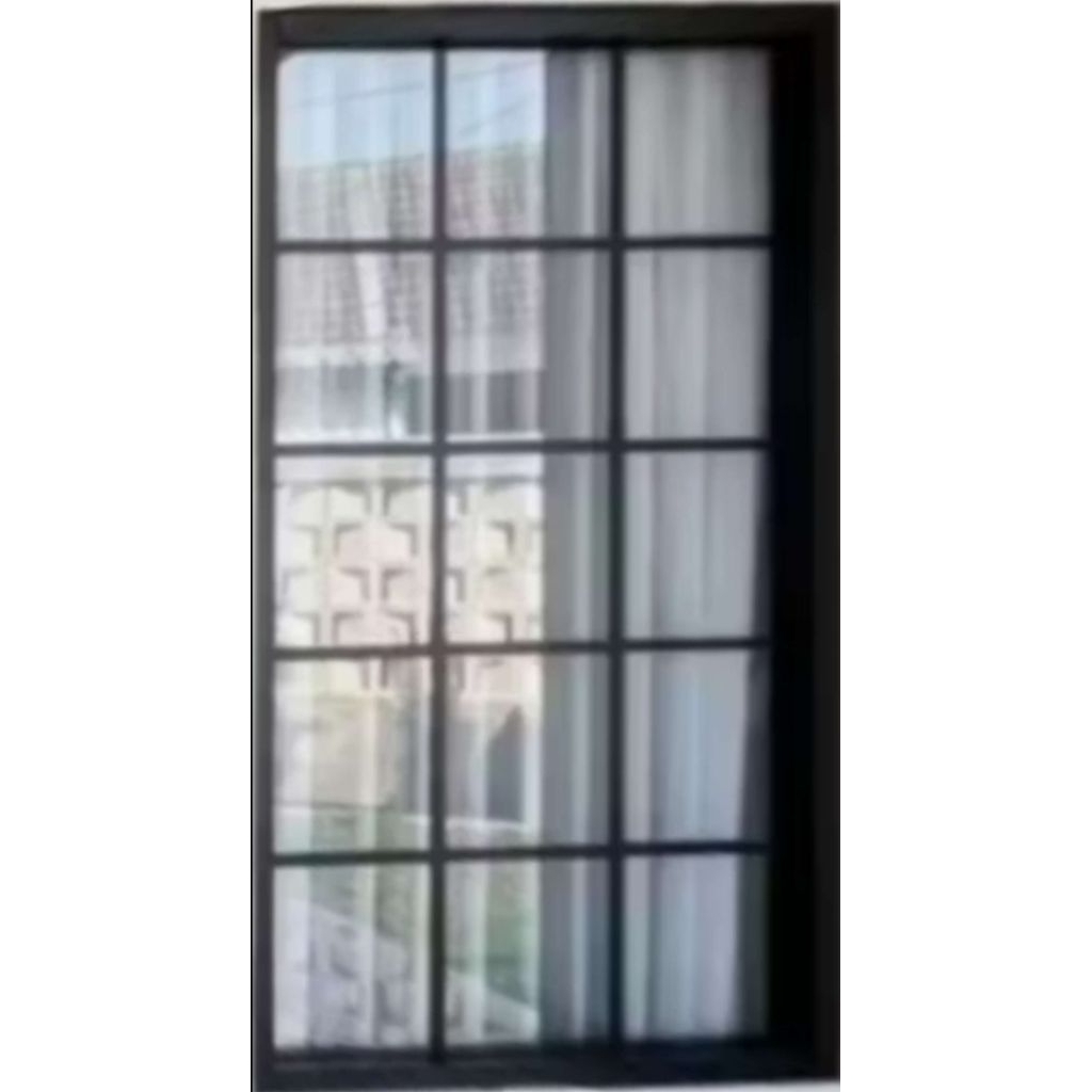 Jendela aluminium kusen 3"kaca mati.