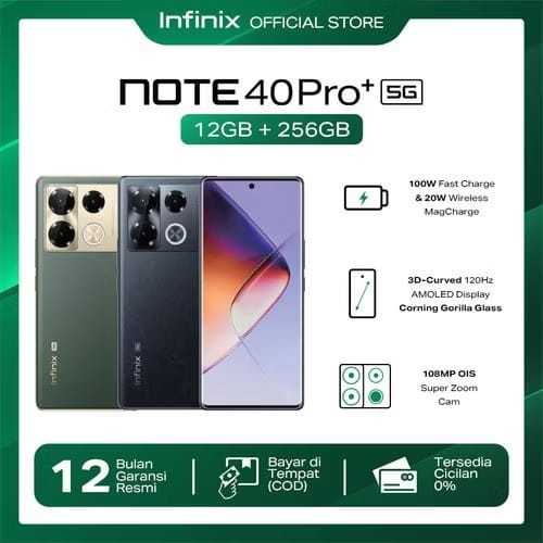 Hp Infinix Note 40 Pro+ 5G 12/256GB - Up to 24GB Extended RAM - Dimensity 7020 - 6.78” FHD+ 3D Curve