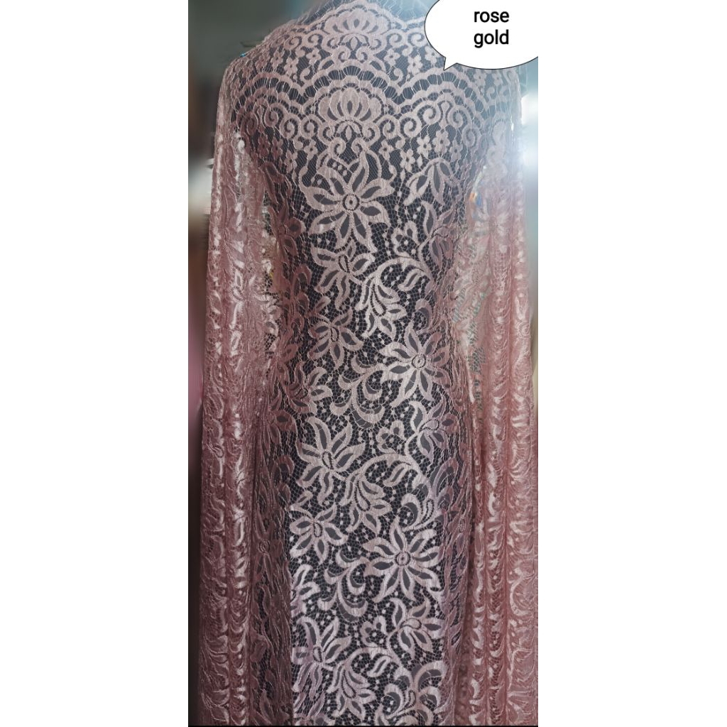 brokat semi prancis premium rosegold