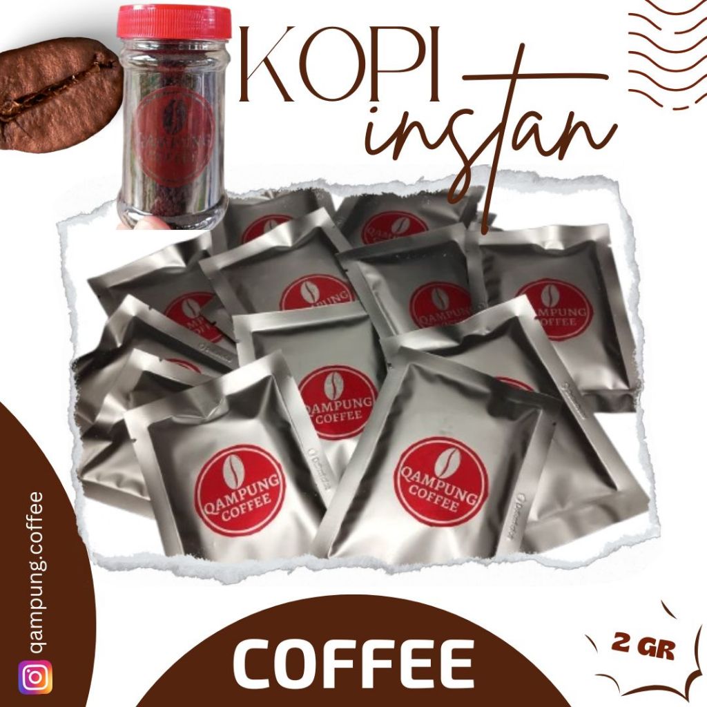 Kopi Instan Tanpa Ampas QAMPUNG COFFEE Ice Roast Americano Kopi Hitam Instan Tanpa Ampas 50gr Spray 