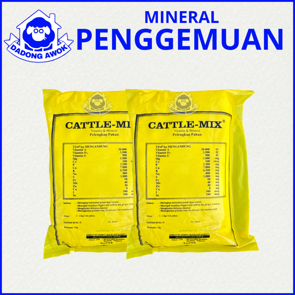 Cattle Mix 1 kg Sanbe mineral calsium Penggemukan - cattle mix premik - Premix sapi - Premix Ibrahim
