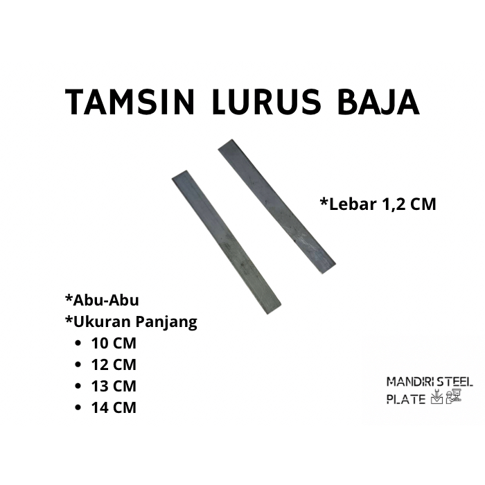 Tamsin Baja Lurus Abu-Abu 10CM 12CM 13CM 14CM Lebar 1,2CM Untuk Insole Sepatu Sendal