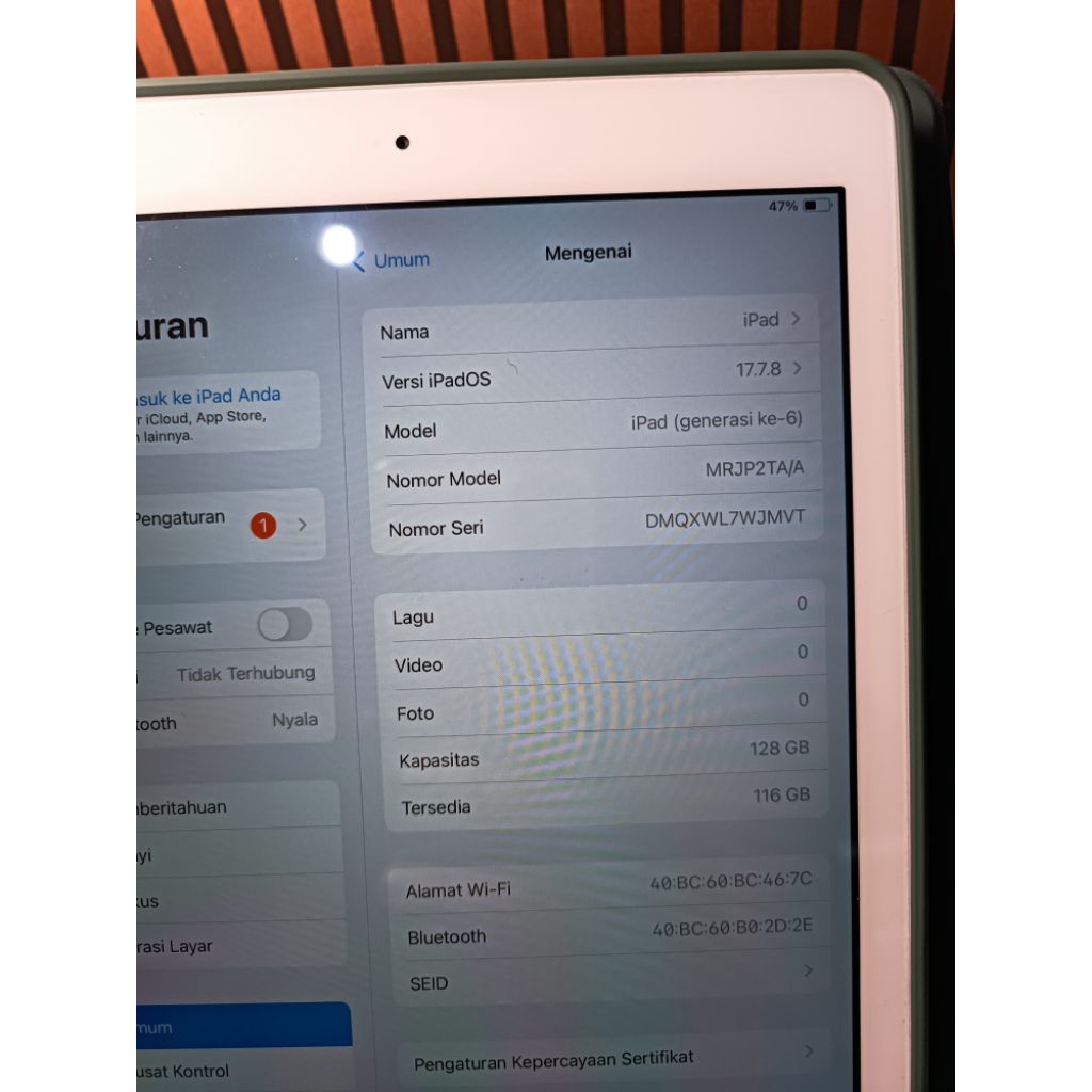 Ipad 6 Gen 128GB second inter
