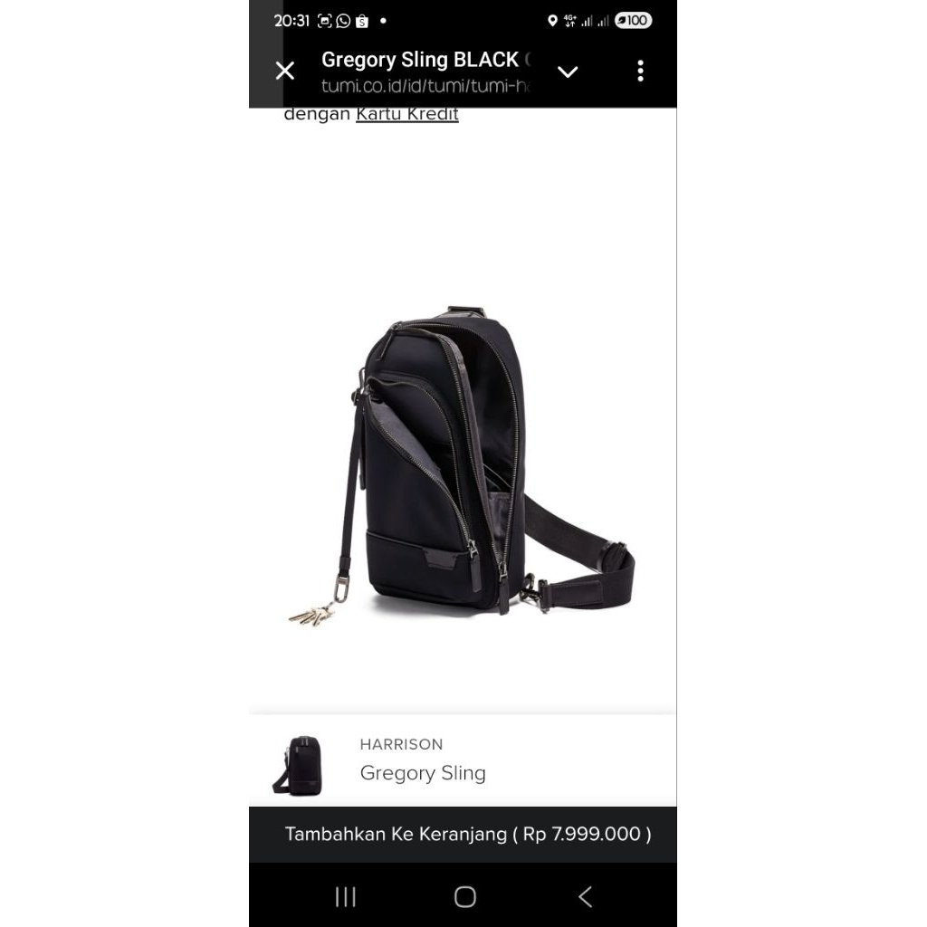 TUMI GREGORY SLING BAG