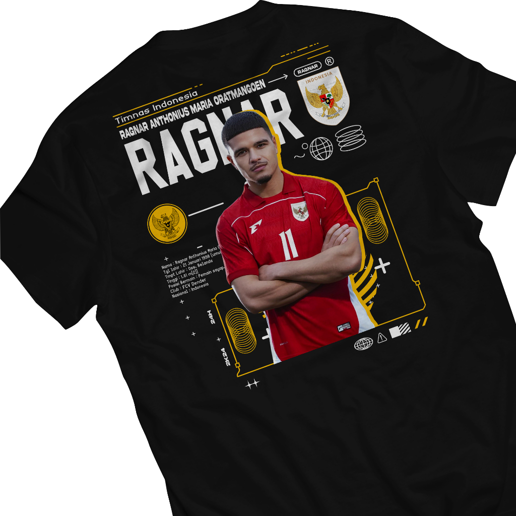 Baju Kaos Ragnar Oratmangoen Timnas Indonesia Streetwear New Series Combed 30s Official Pemain Timna