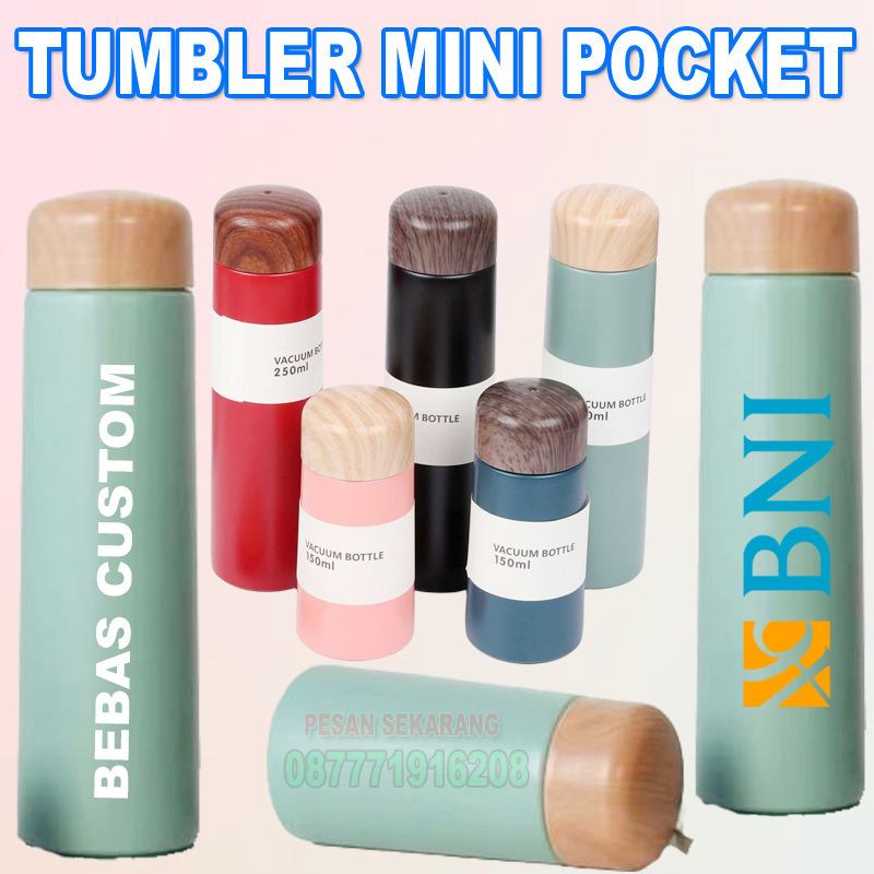 TUMBLER MINI POCKET CUSTOM LOGO / BOTOL MINUM STAINLESS / TERMOS SOUVENIR