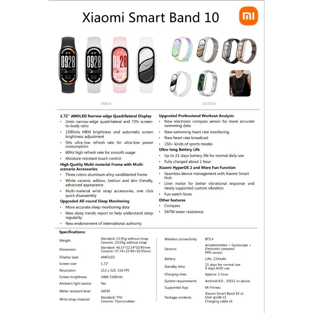 Xiomi Mi Band 10