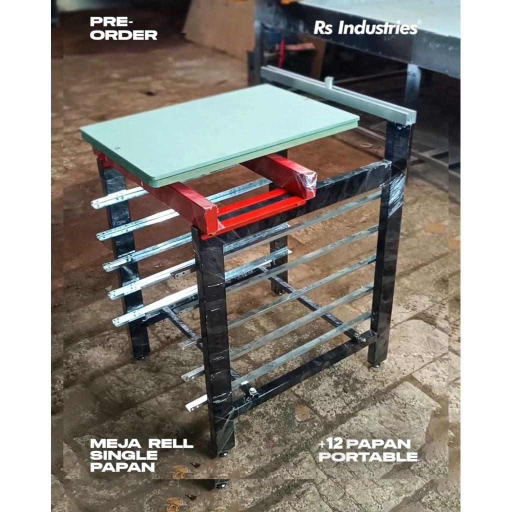 MEJA SABLON RELL SINGLE PORTABLE + 12 PAPAN