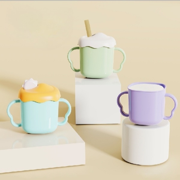 Plastic Sippy Cup Glass Baby Toodler Melting Lid / Sippy Cup Gelas Anak Bayi