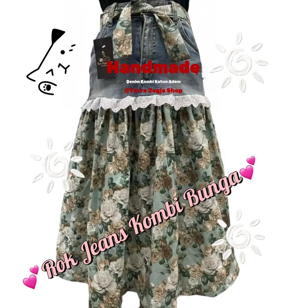 Rok jeans import  kombinasi/only one model per psc