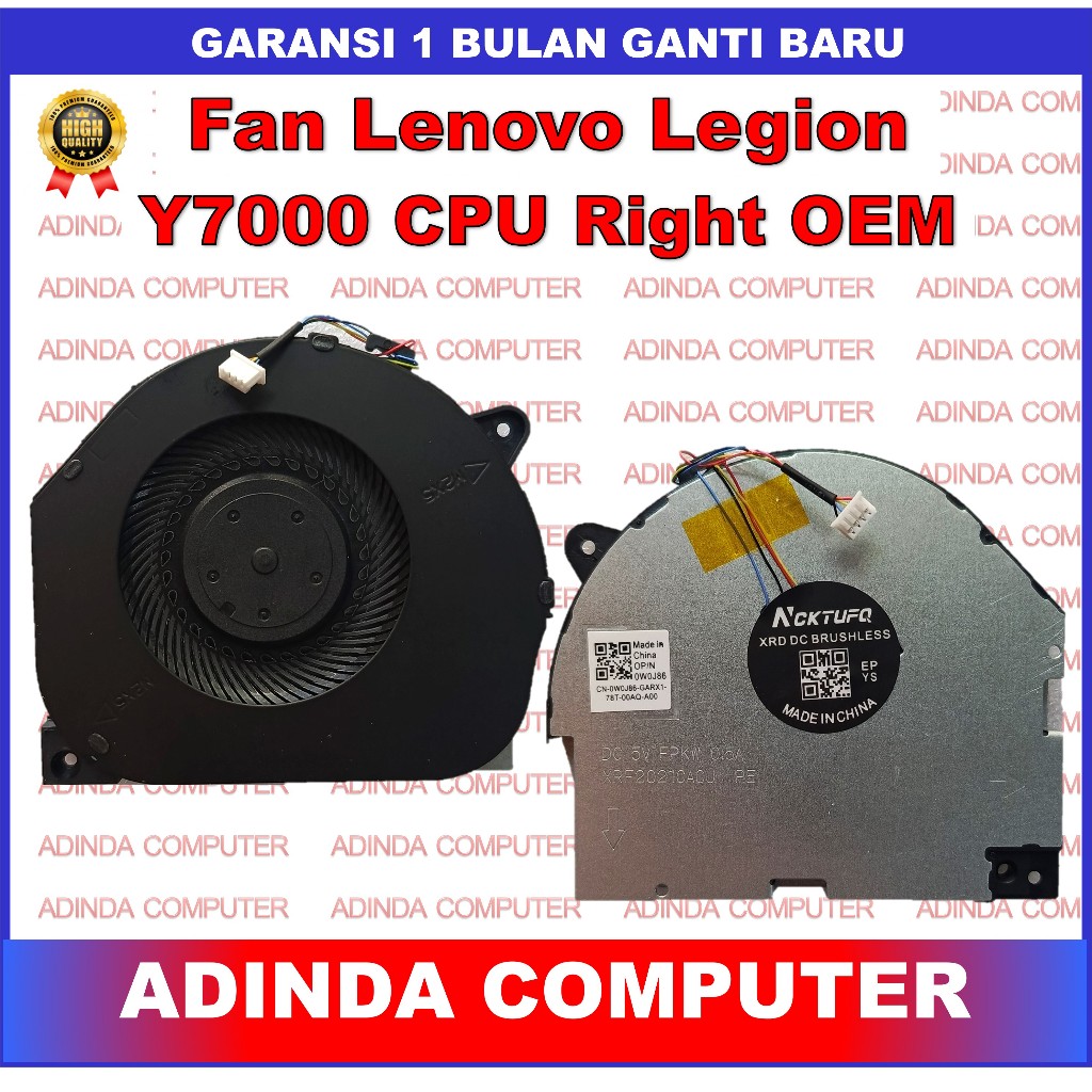 Fan Lenovo Legion Y7000 2019 GTX1660Ti Y540-15IRH GTX1050 Y540-15 CPU OEM