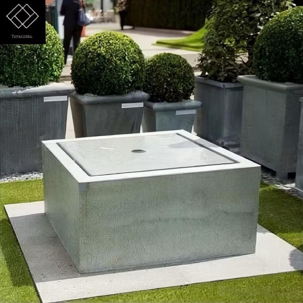 air mancur taman teraso kotak putih | air mancur terazzo | air mancur taman terazo