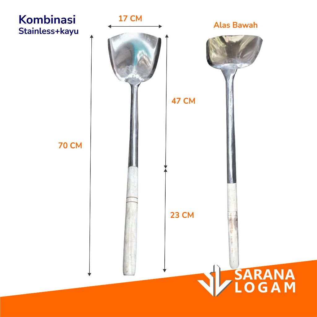 Sodet Patula Besar Stainless 70cm Masak Besar