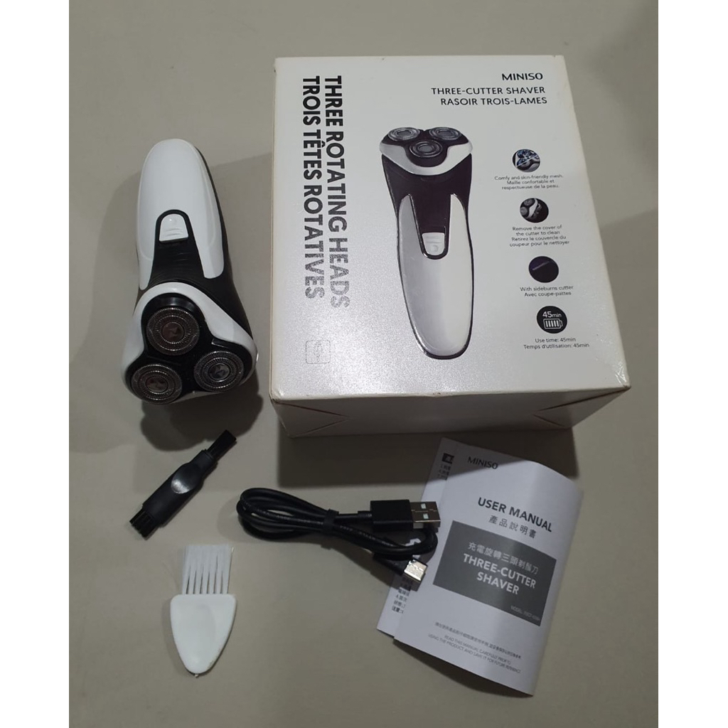 Alat cukur electric miniso three cutter shaver preloved