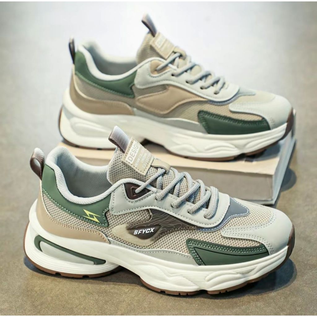 Sepatu Sneakers Pria Sol Tebal Bahan Karet