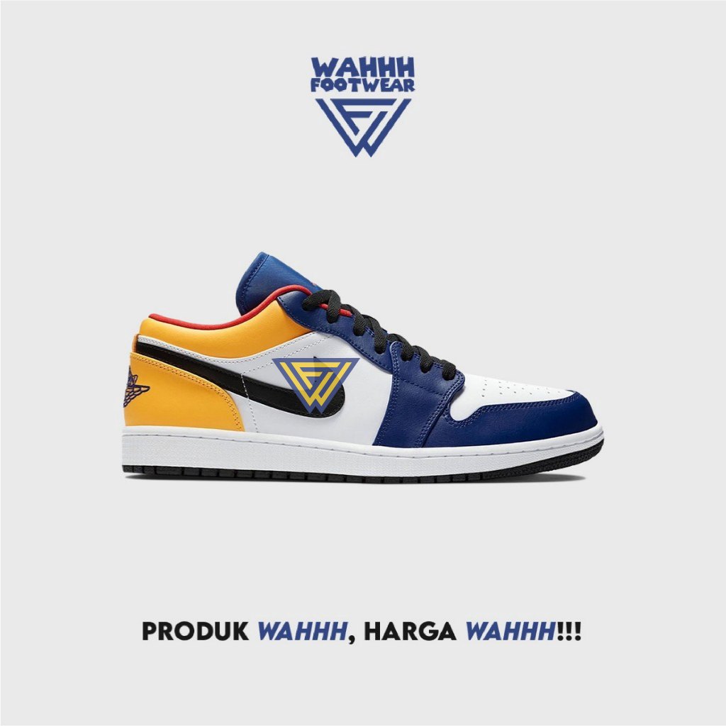 NK Air Jordan 1 Low - White Deep Royal Blue