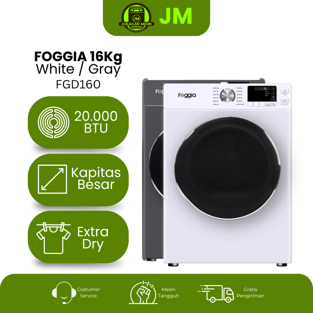 Mesin Pengering Laundry FOGGIA 16kg Gas pabrikan - Panel atas