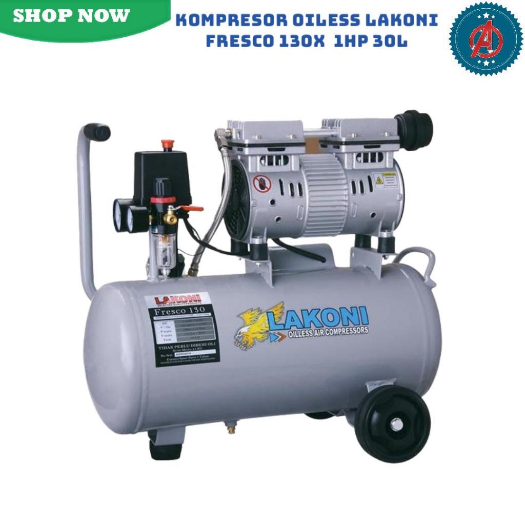 Kompresor Oilless Lakoni Fresco 130X - Oilless Air Compressor Lakoni Fresco 130X 1HP 30L.