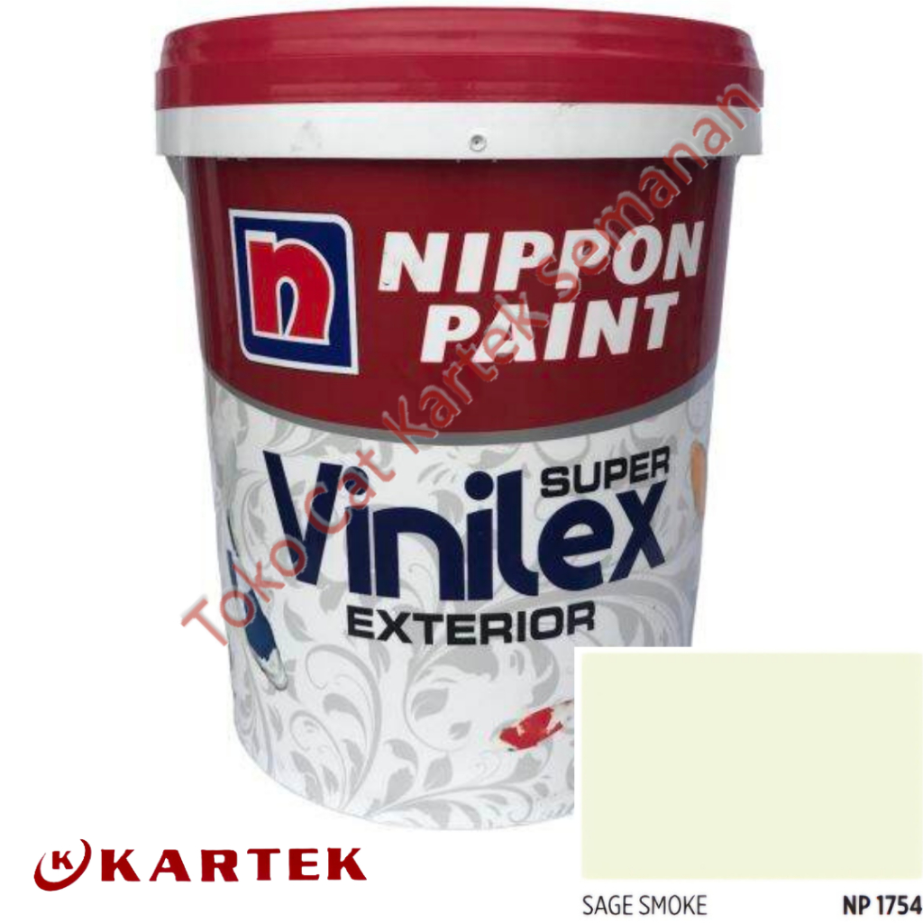 Nippon Paint Vinilex Super Exterior SAGE SMOKE NP 1754 Cat Tembok Luar Ruangan Weathershield 5 KG Ga