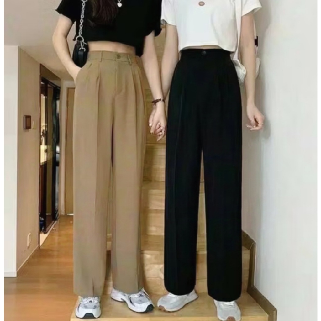 Celana Wanita Loose Pants Trouser Kulot Polyester bahan jatuh anti kusut