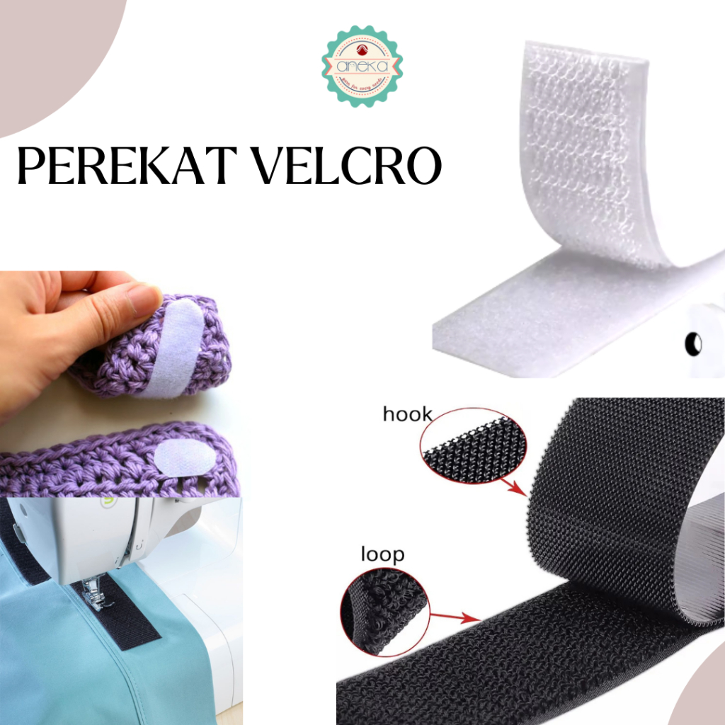 KATALOG - [1 METER] Perekat Velcro Hook and Loop / Perepet / Magic Tape Sticky Strips Reusable Faste