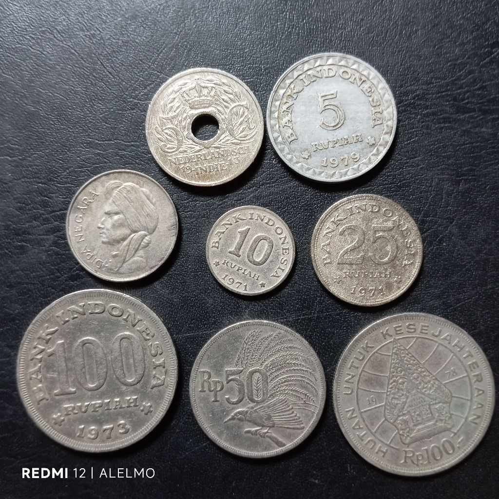 8 keping uang koin lama indonesia bekas asli