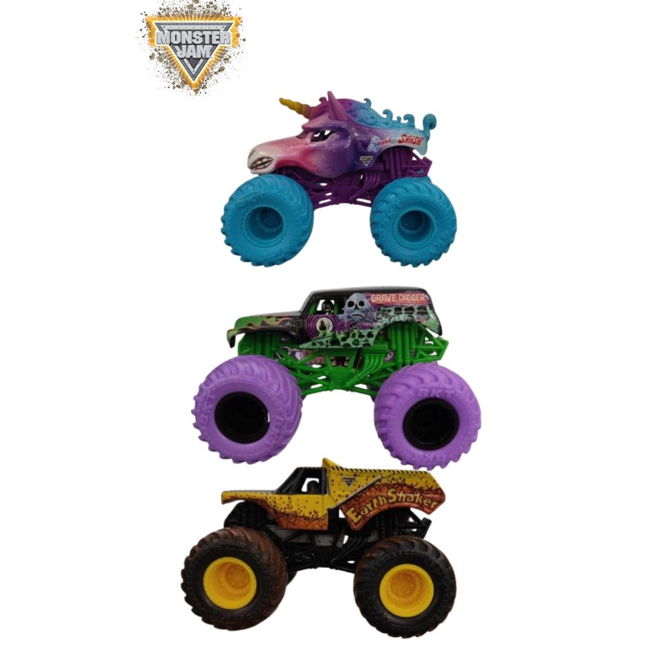 TERMURAH|| MONSTER JAM LOOSE BOUNTY HUNTER EARTH SHAKER GRAVE DIGGER BLUE TUNDER